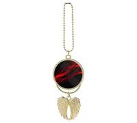 Black and Red Background Car Pendant, Rear View Mirror Hanging Ornament, Auto Decor for Rearview Mirror, Keychain Golden-Style