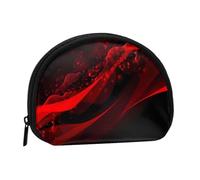 Black and red Background Coin Purse Personalized Coin Bag for Women Men Change Purse Small Wallets with Zipper Mini Shell Coin Pouch Outdoor Shopping Change Storage Bag Handbags Gifts