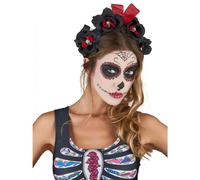 Black and red flower headband for adults for the Day of the Dead