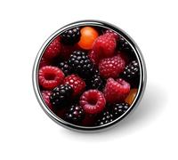 Black And Red Fruits Badges Decorative, Durable Aluminum Alloy Round Badge, Lightweight Button Brooch for Shirts, Jackets, Hats, Uniforms 1"