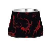 Black and Red Halloween Evil animal Pets Water&Food Bowls Non Slip Stainless Steel Cats Basic Bowls for Loving Pet Comfort Feeding plato para perros