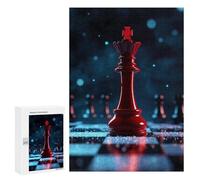Black And Red Kings And Knight-Chess Jigsaw Puzzles for Adults 300 PCS Wooden Puzzles Unique Puzzle Gifts