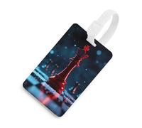 Black and Red Kings and Knight-Chess Luggage Tag for Suitcase Cute ID Tags Travel Baggage Identifier Labels White-Style