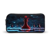 Black and Red Kings and Knight-Chess Pencil Case Cute Pen Pouch Cosmetic Bag Pecil Box Organizer for Travel Office