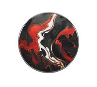 Black and Red Marble Fridge Sticker Funny Fridge Magnets Novelty Round Fridge Magnets Reusable for Whiteboard, Locker, Kitchen, Office- Strong Decor Magnetic Stickers