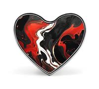 Black And Red Marble Lapel Pin Heart Enamel Pins Funny Brooch Pin Cute Backpack Pins Fashion Jewelry Accessories for Backpacks, Hats, Bags, Adults