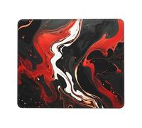 black and red marble Mouse Pad with Stitched Edge, Comfortable Mouse Pads with Non-Slip Rubber Base Gaming Mouse Mat Washable Mousepads Computers Laptop Desk Accessories for Office 7 x 8.6 in