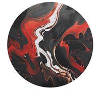 Black and Red Marble Personalized Jigsaw Puzzles, 195Pcs Custom Wooden Jigsaw Puzzle Round Puzzle Gift Adult