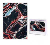 black and red marble Puzzles 500 Pieces Personalized Jigsaw Puzzles Photos Puzzle for Adults Challenging Picture Puzzle with Storage Bag Jigsaw for Men Women Home Decor (19.7" x 29.5")