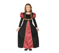 Black and red medieval lady costume for girls