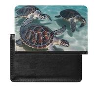 Black And Red Passport Holder Slim Travel Wallet RFID Blocking Card Case Cover Passport Cover Protector Essentials with Credit Card Slots for Women/Men, Sea Turtles, One Size, Modern