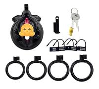 Black And Red Resin Material Sports And Fitness Protective Cage That Does Not Fall Off When Worn, With 4 Different Sizes Of Interchangeable Rings And A Unique Bird Cage Design