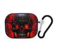 Black and Red Skull AirPod Pro Case, Anti Scratch Hard PC Cover with Keychain, AirPod Pro 2nd/1st Case Accessories for Women Men, Black-Style