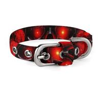 Black and Red Skull Dog Collar, Soft Comfortable Pet Collar for Small & Medium Dogs, Adjustable Durable Cat Collars for Puppies