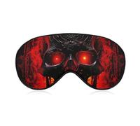Black and Red Skull Eye Mask for Women & Men, Breathable & Adjustable Eye Cover, Ultra Soft Sleep Mask, Lightweight Travel Blindfold for Airplane, Nap, Night Sleeping