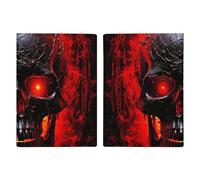 Black And Red Skull Passport Holder, ID Card Protector Case Passport Holder with Slot Passports Travel Wallet Document Cover for Women And Men