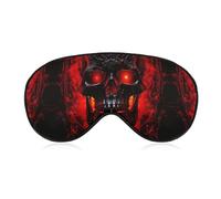 Black and Red Skull Sleep Mask for Women Men Side Sleeper Eye Cover with Adjustable Strap Soft Breathable Blackout Mask Slip-Free Deep Sleeping Travel Essentials