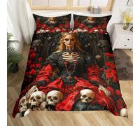 (Black and Red, Super King(No Comforter)) Homewish Gary Tiger Bedding Set Orange Rose Painting Comforter Cover,Romantic Tigers Duvet Cover Double African Safari Animals Quilt Cover for Kids