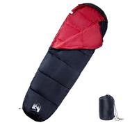 (black and red) vidaXL Mummy Sleeping Bag for Adults Camping Hiking Sleeping Bag 3 Seasons