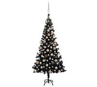 (black and rose, 180 x 93 cm) vidaXL Artificial Christmas Tree with LEDs&Ball Set Multi Colours Multi Sizes