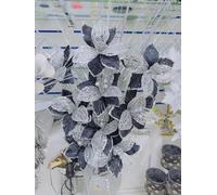 Black and Silver Artificial Glitter Silk Flower Bouquet, Floral Arrangement, Elegant Faux Flowers for Modern Home Décor, Office Centerpiece, Living Room, Wedding & Event Display - 35cm