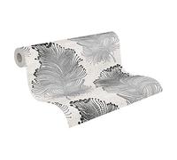 Black and Silver Feather Vinyl Wallpaper 96045-6