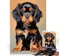 Black And Tan Cavalier King Charles Spaniel Puppy Adult Jigsaw Puzzle1000 Pieces Memory Ability Relaxed Leisure Secure Join Warm Xmas Gift (38x26cm)