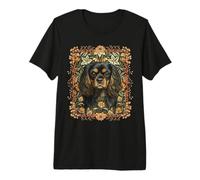 Black and Tan Cavalier King Charles Spaniel Vintage Premium T-Shirt
