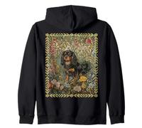 Black and Tan Cavalier King Charles Spaniel Vintage Zip Hoodie