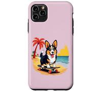 Black and Tan Corgi Dog, Skateboard, Tropical Beach Case for iPhone 11 Pro Max