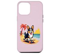 Black and Tan Corgi Dog, Skateboard, Tropical Beach Case for iPhone 12 Pro Max