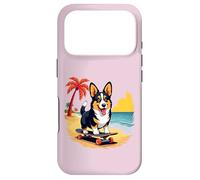 Black and Tan Corgi Dog, Skateboard, Tropical Beach Case for iPhone 17 Pro