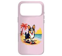 Black and Tan Corgi Dog, Skateboard, Tropical Beach Case for iPhone 17 Pro Max