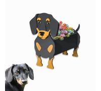 Black and Tan Dachshund Planter Gift for Women - Cute PVC Herb Garden Flower Pot for Indoor/Outdoor Plants - Birthday Gift for Pet Lovers - 9.45 * 6 * 13.39in