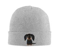 Black And Tan Long Haired Dachshund Beanie Hats Dog Bonnet Hats Unisex Adult Cute Kpop Knit Hat Autumn Thermal Elastic Caps