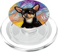 Black and Tan Smooth Chihuahua Starry Night Dog Artwork PopSockets PopGrip for MagSafe