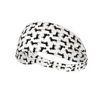 Black And Tan Smooth Coated Dachshunds,Sports Sweatband for Unisex Multi Headband Elastic Exercise Hairband