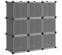 (black and transparent, 94.5 x 31.5 x 93.5 cm) vidaXL Storage Cube Organiser PP Shoe Rack Room Divider Multi Colours/Sizes
