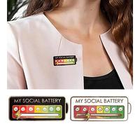 (Black and White 2Pcs) Social Battery Pin - My Social Battery Creative Lapel Pin, Funny Creative Enamel Mood Pin 7 Days A Week, Silent Expression Brooch, Introvert Gifts