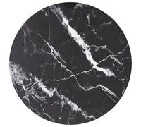 vidaXL Table Top Black 脴50x0.8 cm Tempered Glass with Marble Design UK