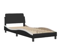 (black and white, 90 x 190 cm) vidaXL Bed Frame with Headboard Bed Base Black 90x190 cm Single Faux Leather