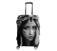 Black and White A-mericans Native Indian Woman Suitcase Cover Washable Luggage Protective Covers Travel XL
