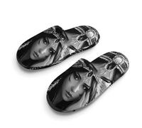 Black And White A-mericans Native Indian Woman Unisex Slippers Warm House Shoes Indoor Slipper Boys And Girls