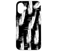 Black and White Abstract Modern Graphite Outfit Case for iPhone 16 Plus