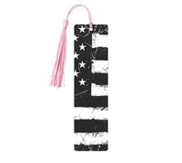 Black and White American Flag Printed Metal Bookmarks S - Pink Lightweight Aluminium Book Marker for Books, Journals & Gifts, Ideal Book Lovers, Holiday Decor & Crafts