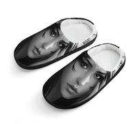 Black And White American Native Indian Woman Slippers Warm House Shoes Home Travel Spa Hotel Slipper Boys Girls 30-31