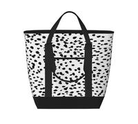 Black And White Animal Print Dalmatian Spot Dots,Lunch Bags Large Capacity Insulated Tote Bag For Women Men Work Picnic Travel