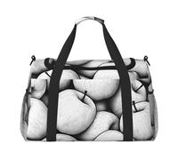 Black and White Apples Water-Resistant Travel Duffel Bag Compact Sports, Gym & Weekend Tote for Men & Women