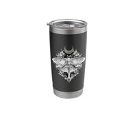 Black and White Art Floral Moth Moon Phase Ink Wash Stainless Steel Insulated Tumbler