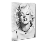 Black And White Art Marilyn Monroe Canvas Print | Gallery Wrapped 30mm Frame Wall Art | 24x16 inches | Ready to Hang | Modern Picture | Living Room Bedroom Lounge Office